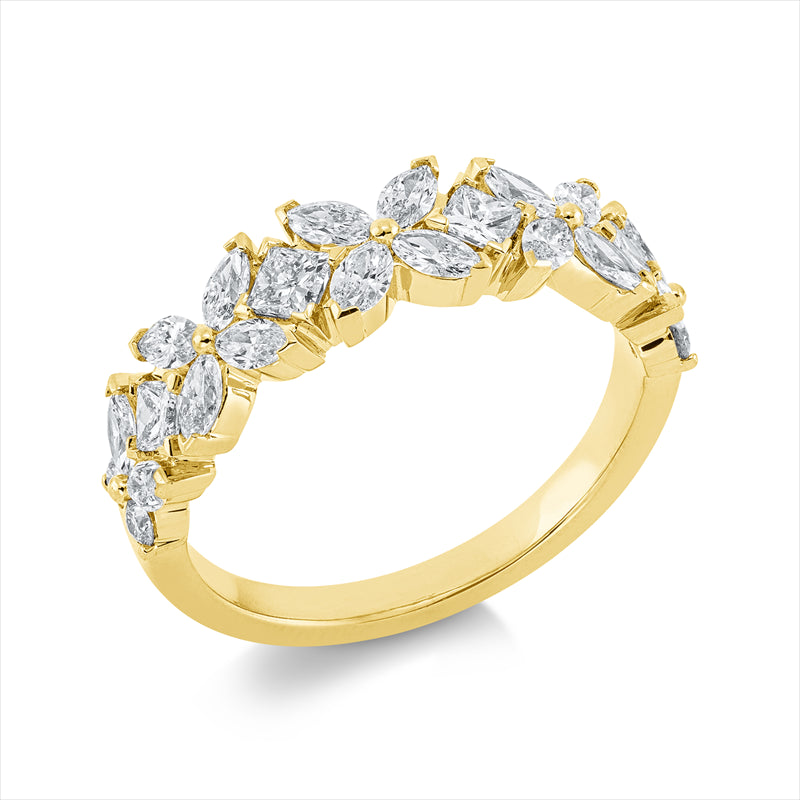 Ring    aus 750/-18 Karat Gelbgold mit 24 Diamanten 1