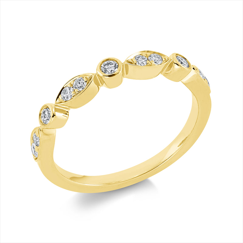 Ring    aus 750/-18 Karat Gelbgold mit 11 Diamanten 0