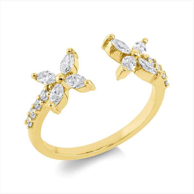 Ring    aus 750/-18 Karat Gelbgold mit 16 Diamanten 0