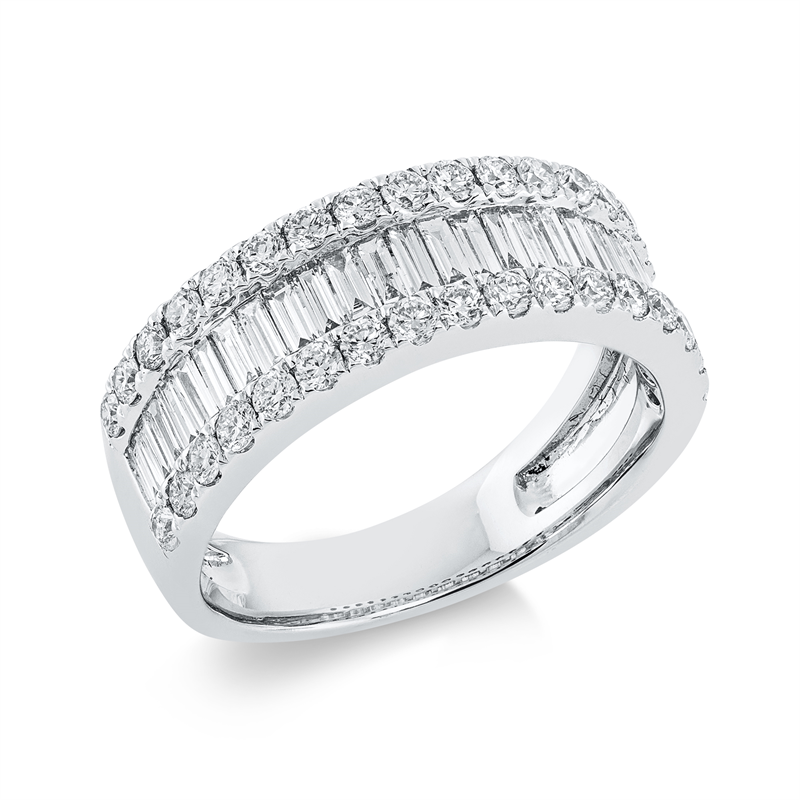 Ring    aus 750/-18 Karat Weißgold mit 60 Diamanten 1