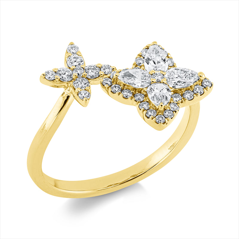 Ring    aus 750/-18 Karat Gelbgold mit 38 Diamanten 0