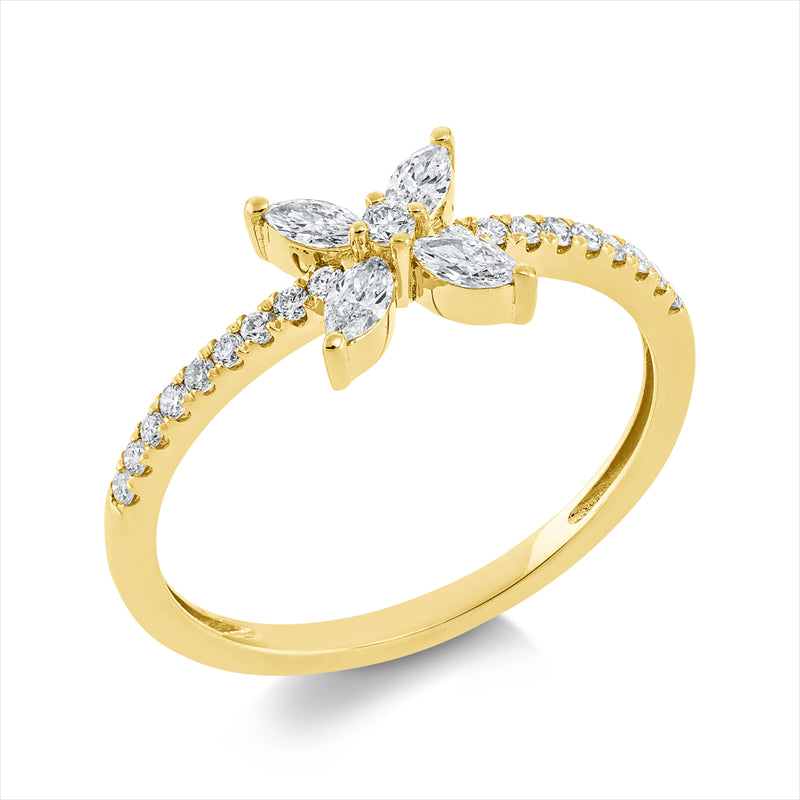 Ring    aus 750/-18 Karat Gelbgold mit 23 Diamanten 0