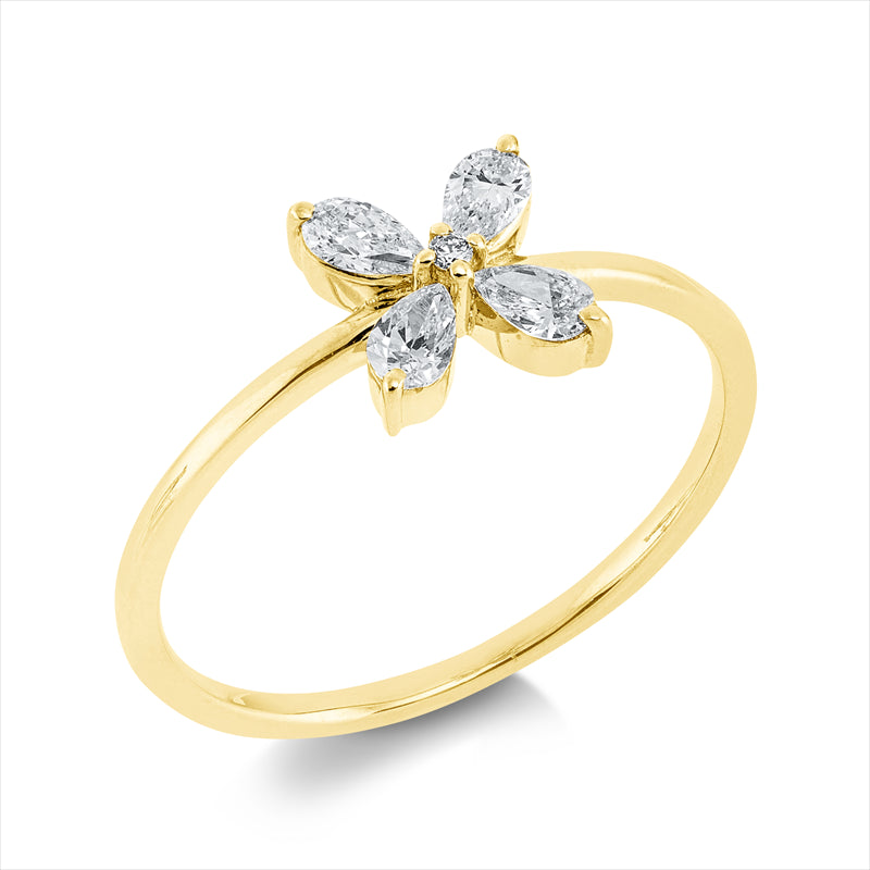 Ring    aus 750/-18 Karat Gelbgold mit 5 Diamanten 0