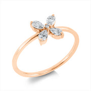 Ring    aus 750/-18 Karat Rotgold mit 5 Diamanten 0