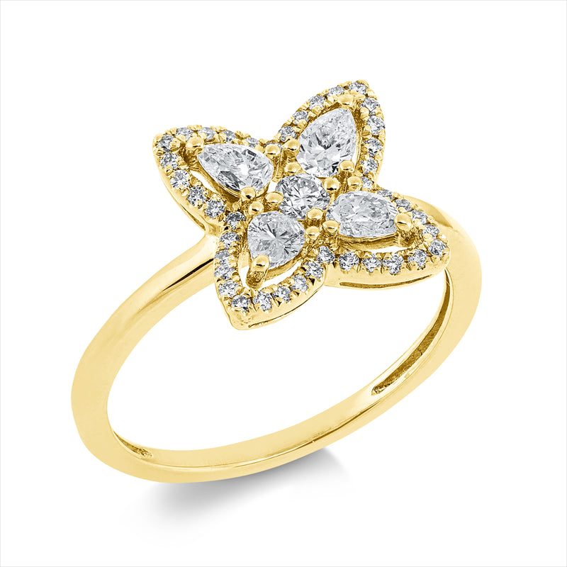 Ring    aus 750/-18 Karat Gelbgold mit 45 Diamanten 0