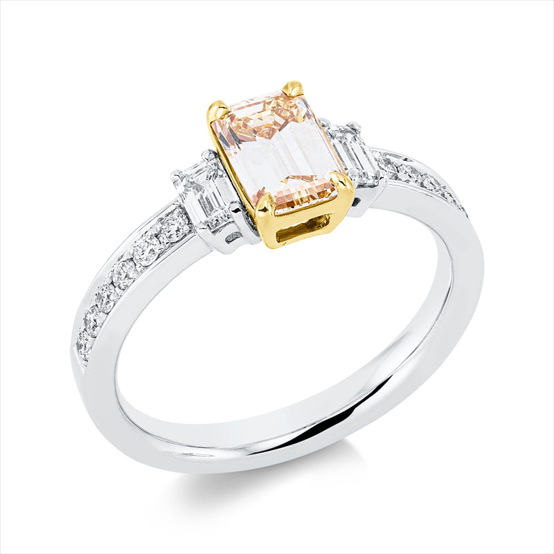 Ring    aus 950/-Platin Gelbgold Platin 950 mit 15 Diamanten 1