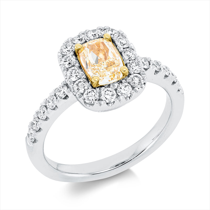Ring    aus 750/-18 Karat Weißgold Gelbgold Platin 950 mit 25 Diamanten 1