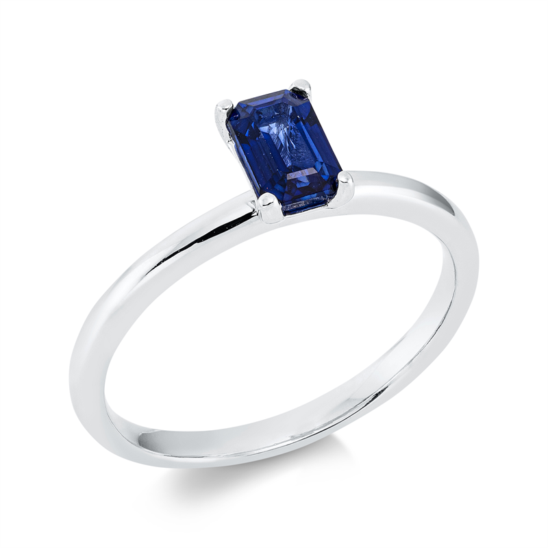 Ring mit Saphir  aus 750/-18 Karat Weißgold  