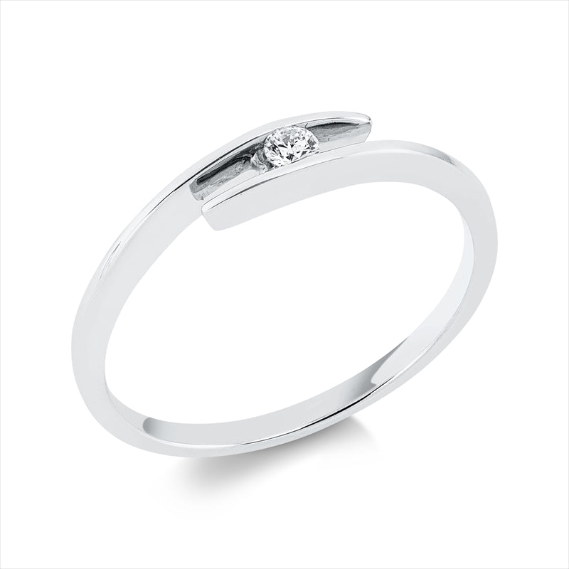 Ring    aus 585/-14 Karat Weißgold mit 1 Diamant 0