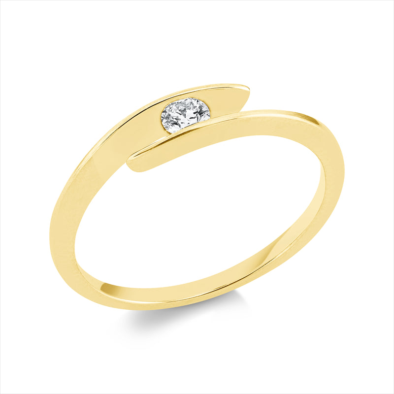 Ring    aus 585/-14 Karat Gelbgold mit 1 Diamant 0