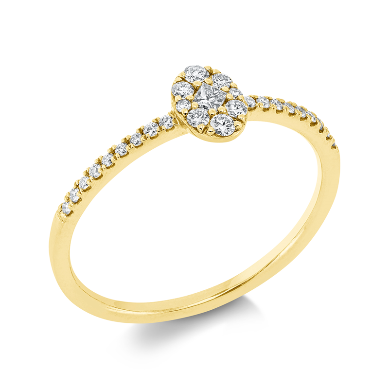 Ring    aus 750/-18 Karat Gelbgold mit 27 Diamanten 0