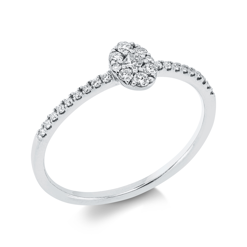 Ring    aus 750/-18 Karat Weißgold mit 27 Diamanten 0