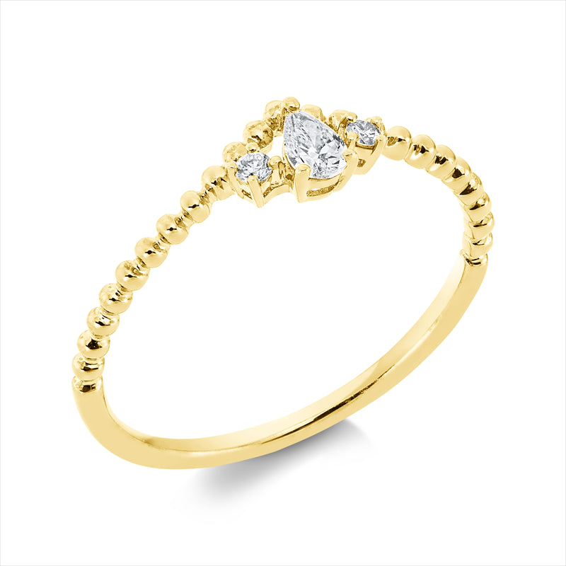 Ring    aus 750/-18 Karat Gelbgold mit 3 Diamanten 0