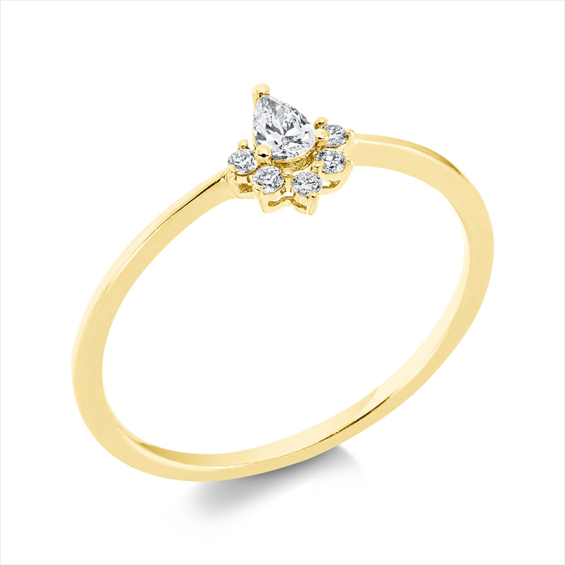 Ring    aus 750/-18 Karat Gelbgold mit 6 Diamanten 0