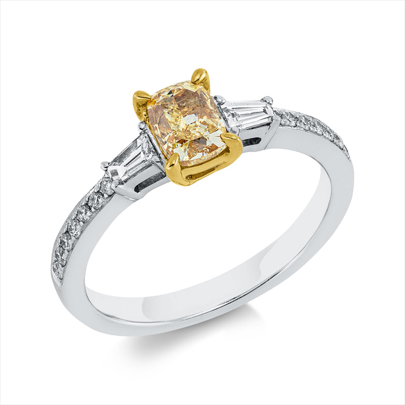 Ring    aus 750/-18 Karat Weißgold / Gelbgold mit 17 Diamanten 1