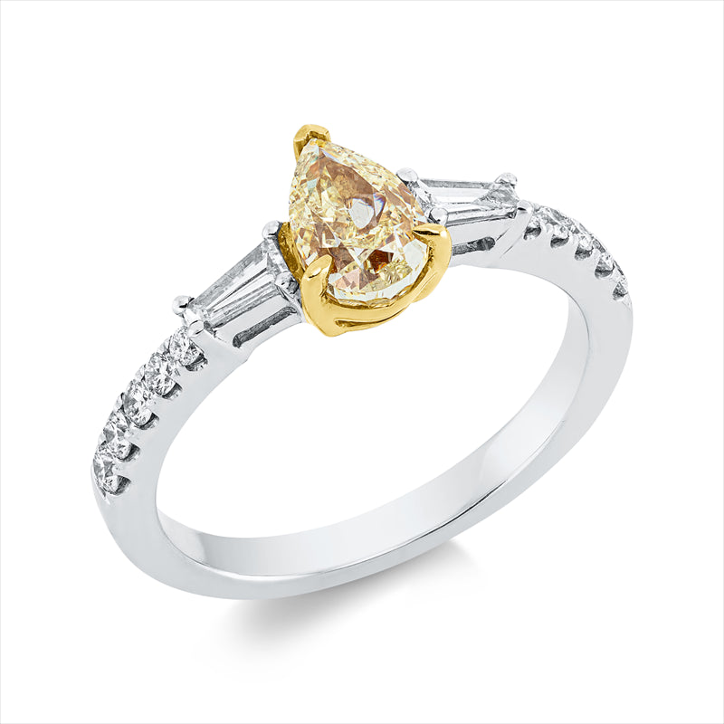 Ring    aus 750/-18 Karat Weißgold / Gelbgold mit 13 Diamanten 1