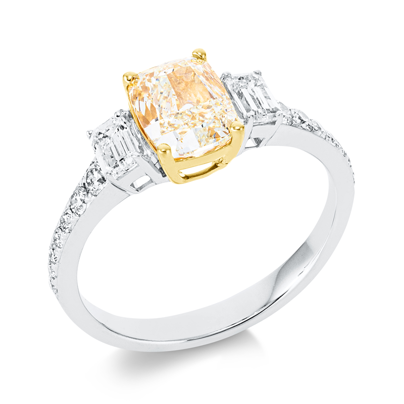 Ring    aus 750/-18 Karat Weißgold / Gelbgold mit 17 Diamanten 2