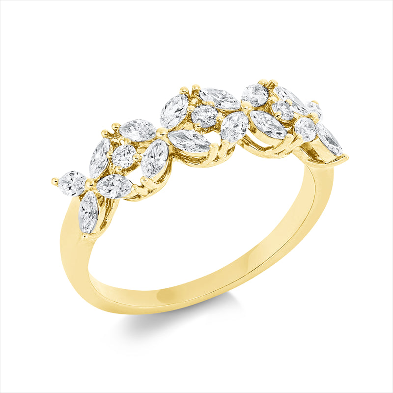 Ring    aus 750/-18 Karat Gelbgold mit 19 Diamanten 0