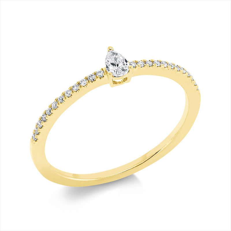 Ring    aus 750/-18 Karat Gelbgold mit 25 Diamanten 0