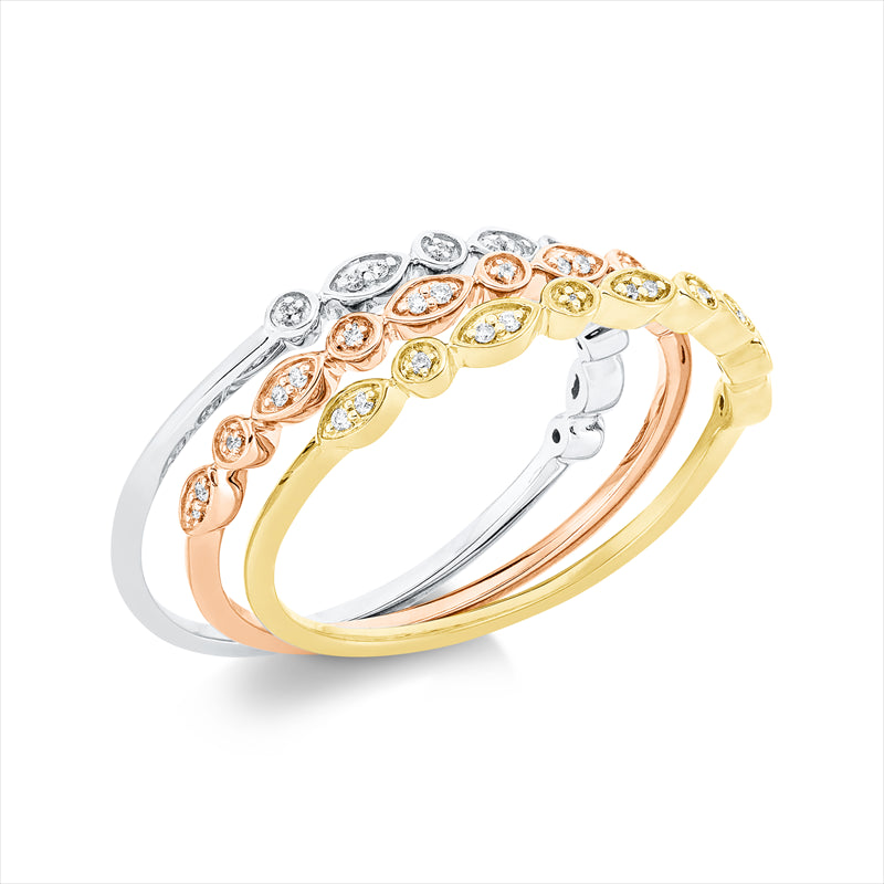 Ring    aus 750/-18 Karat Weißgold / Gelbgold / Rotgold mit 41 Diamanten 0