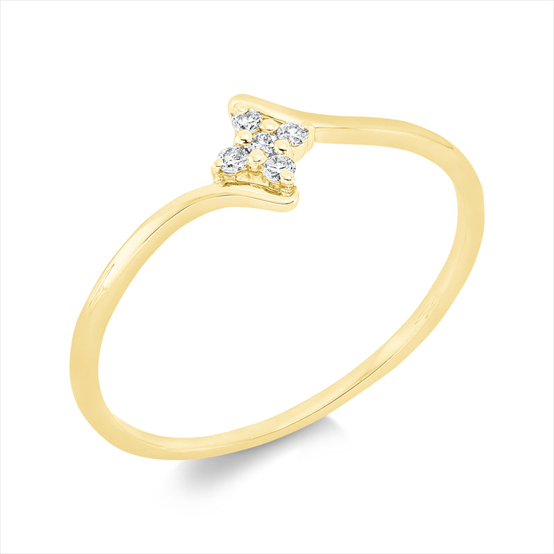 Ring    aus 750/-18 Karat Gelbgold mit 5 Diamanten 0