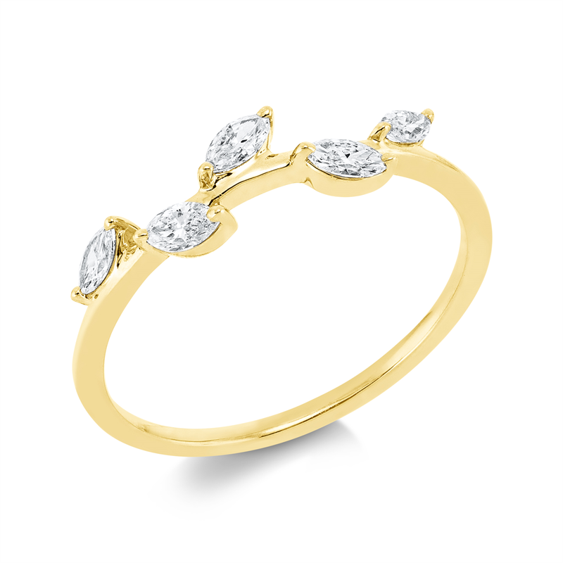 Ring    aus 750/-18 Karat Gelbgold mit 5 Diamanten 0