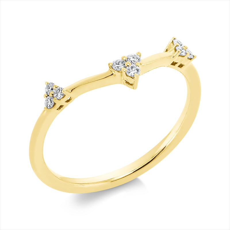 Ring    aus 750/-18 Karat Gelbgold mit 9 Diamanten 0