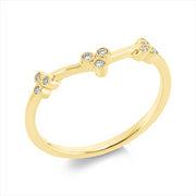 Ring    aus 750/-18 Karat Gelbgold mit 9 Diamanten 0