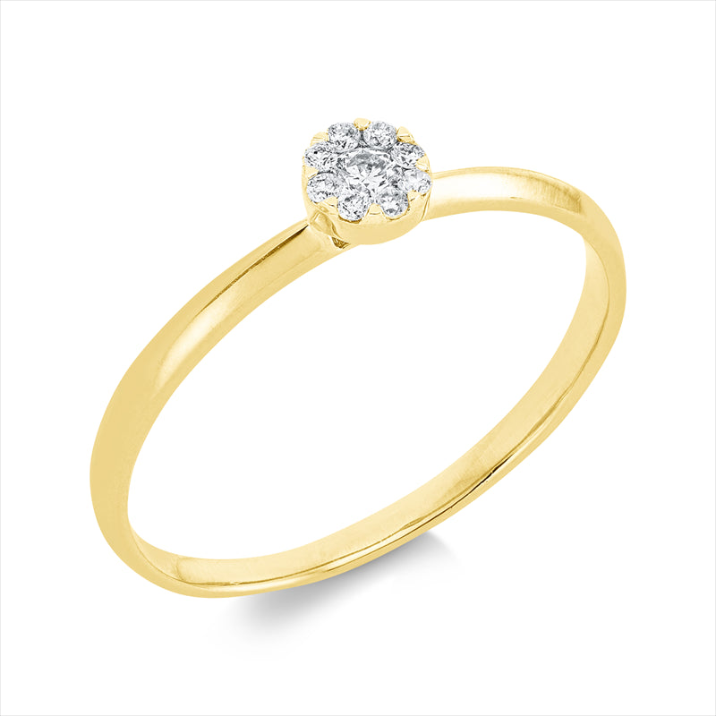 Ring    aus 750/-18 Karat Gelbgold mit 9 Diamanten 0