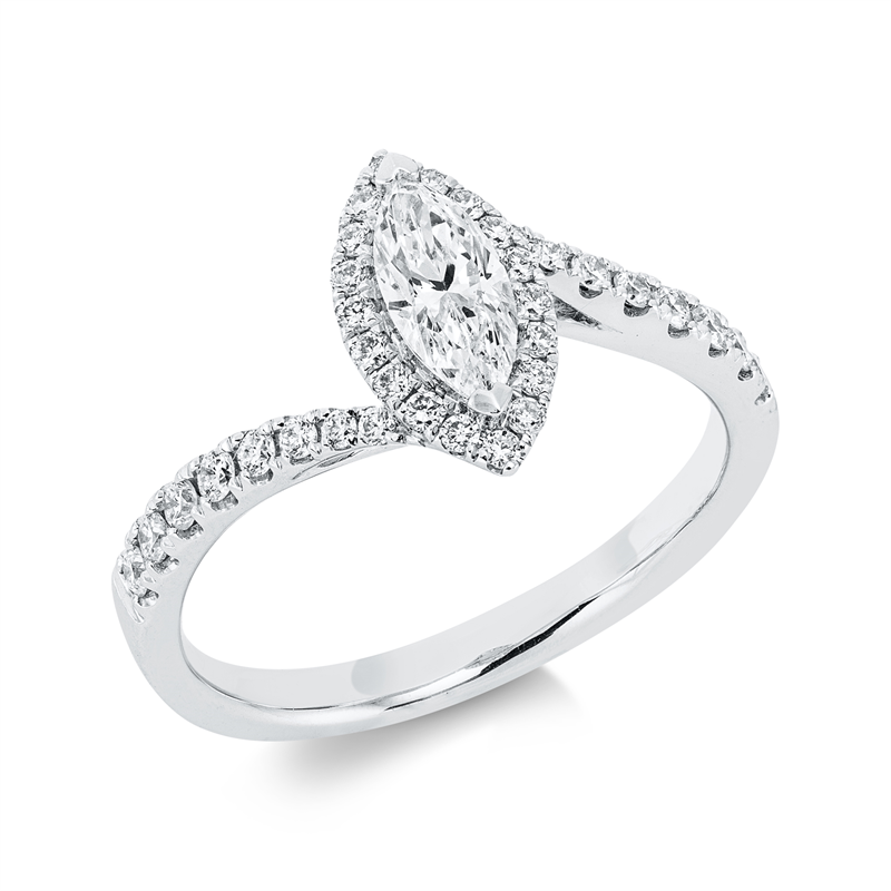 Ring    aus 750/-18 Karat Weißgold mit 35 Diamanten 0