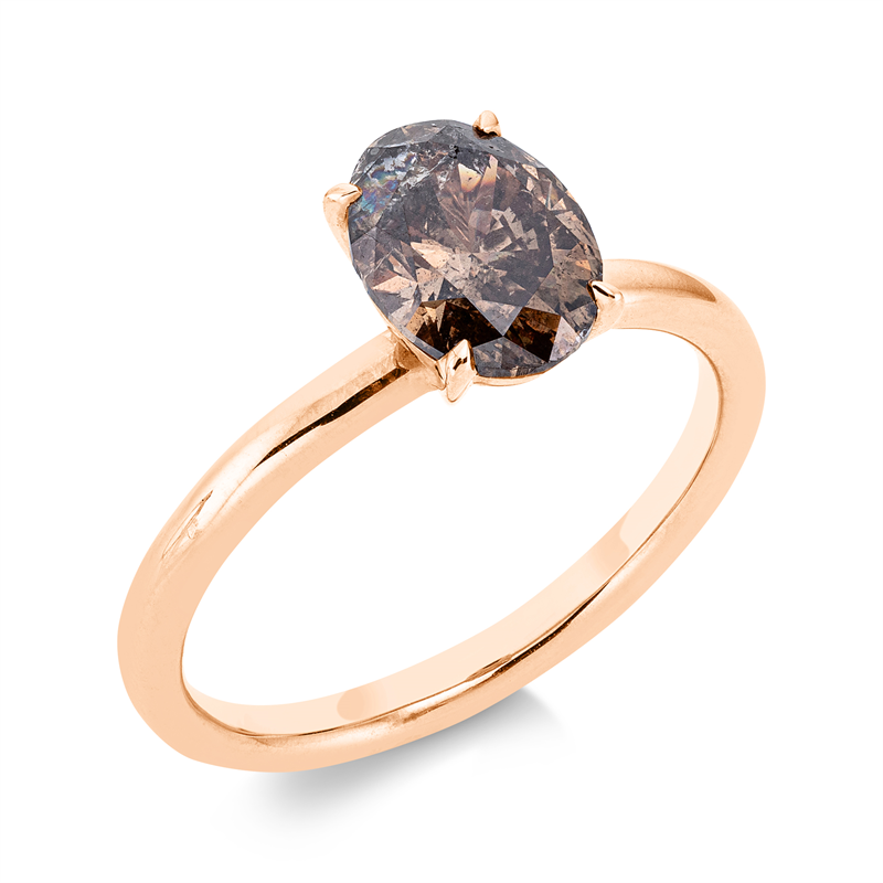 Ring    aus 585/-14 Karat Rotgold mit 1 Diamant 1