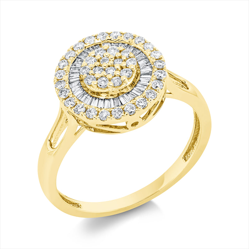 Ring    aus 750/-18 Karat Gelbgold mit 66 Diamanten 0