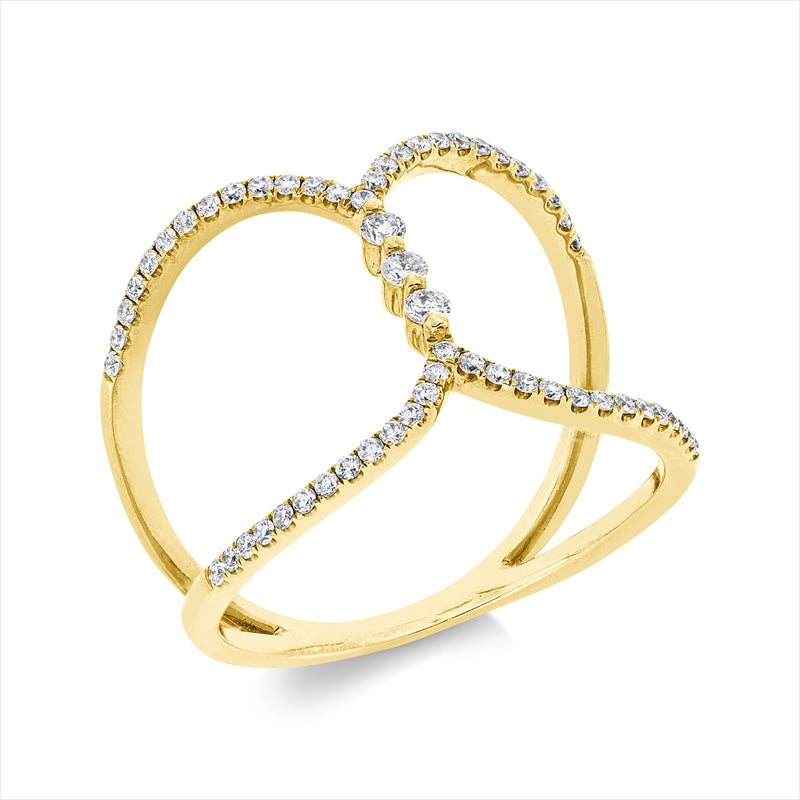 Ring    aus 750/-18 Karat Gelbgold mit 57 Diamanten 0