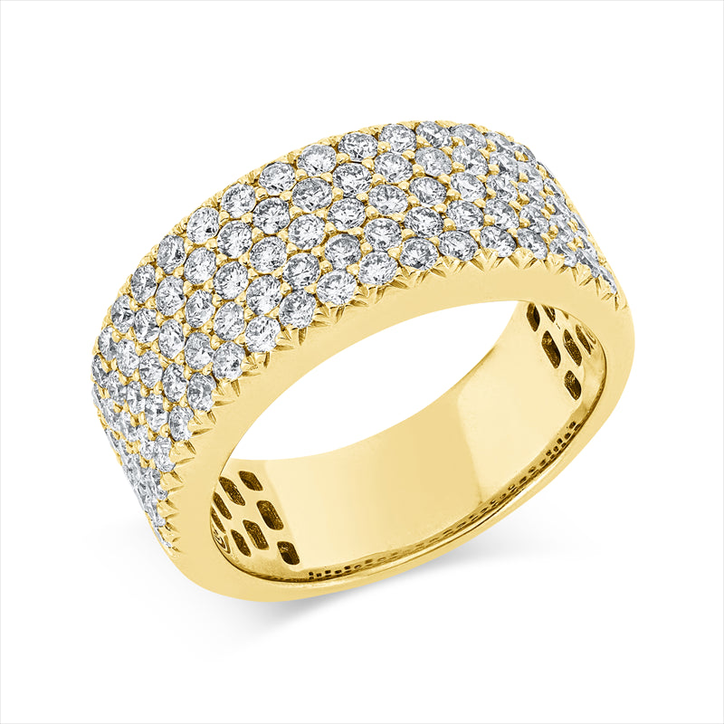 Ring    aus 585/-14 Karat Gelbgold mit 88 Diamanten 1