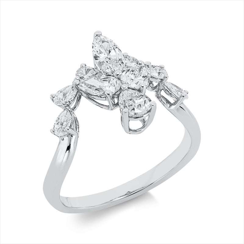 Ring    aus 750/-18 Karat Weißgold mit 10 Diamanten 1