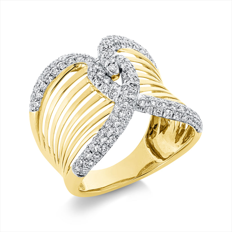 Ring    aus 585/-14 Karat Gelbgold mit 142 Diamanten 1