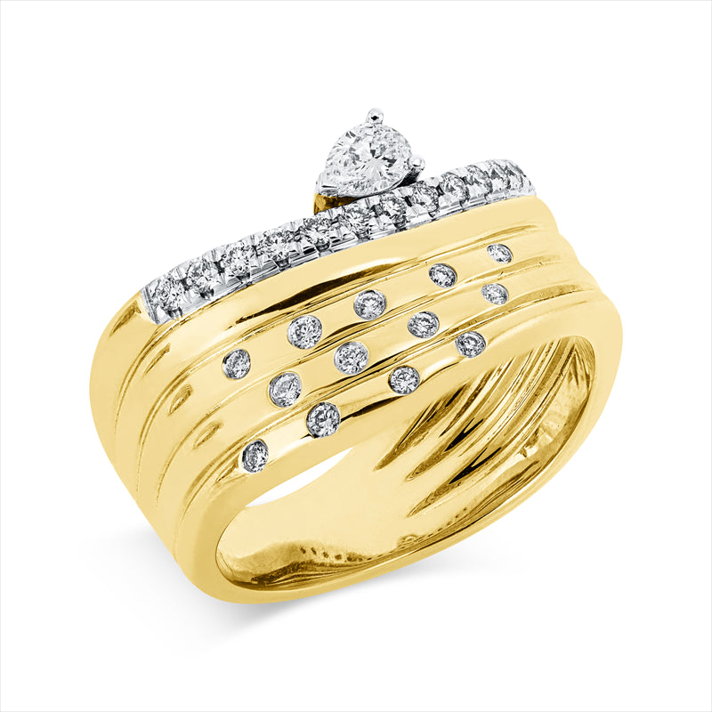 Ring    aus 585/-14 Karat Gelbgold mit 31 Diamanten 0