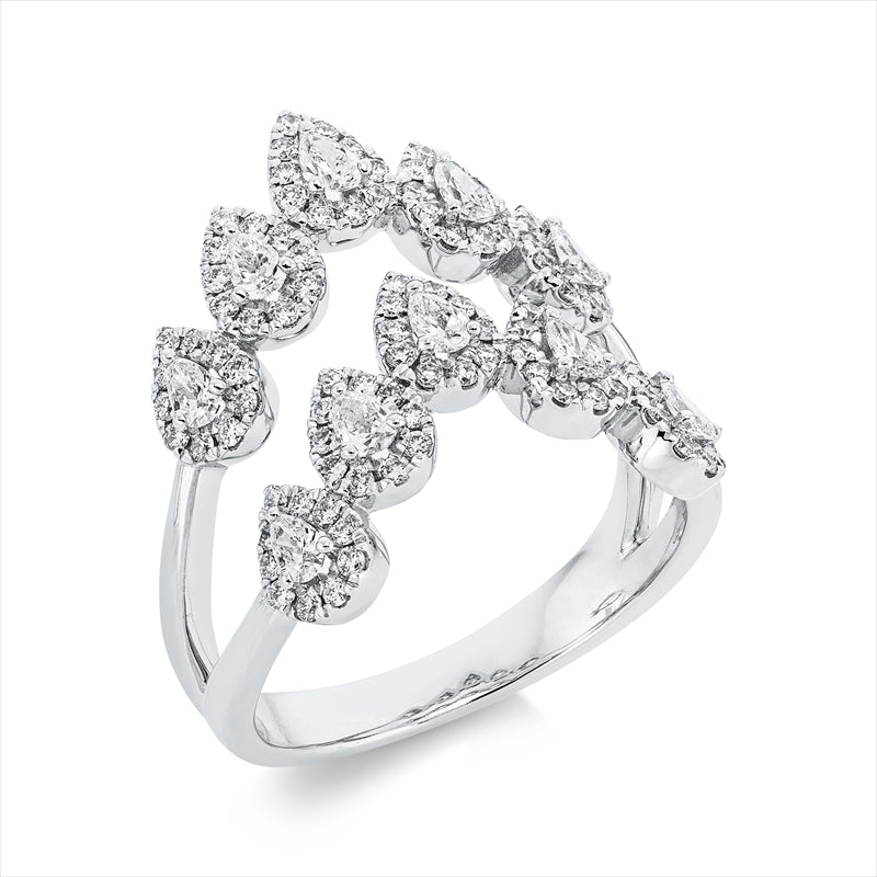 Ring    aus 750/-18 Karat Weißgold mit 110 Diamanten 1