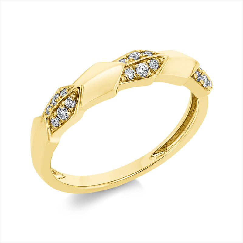 Ring    aus 750/-18 Karat Gelbgold mit 18 Diamanten 0