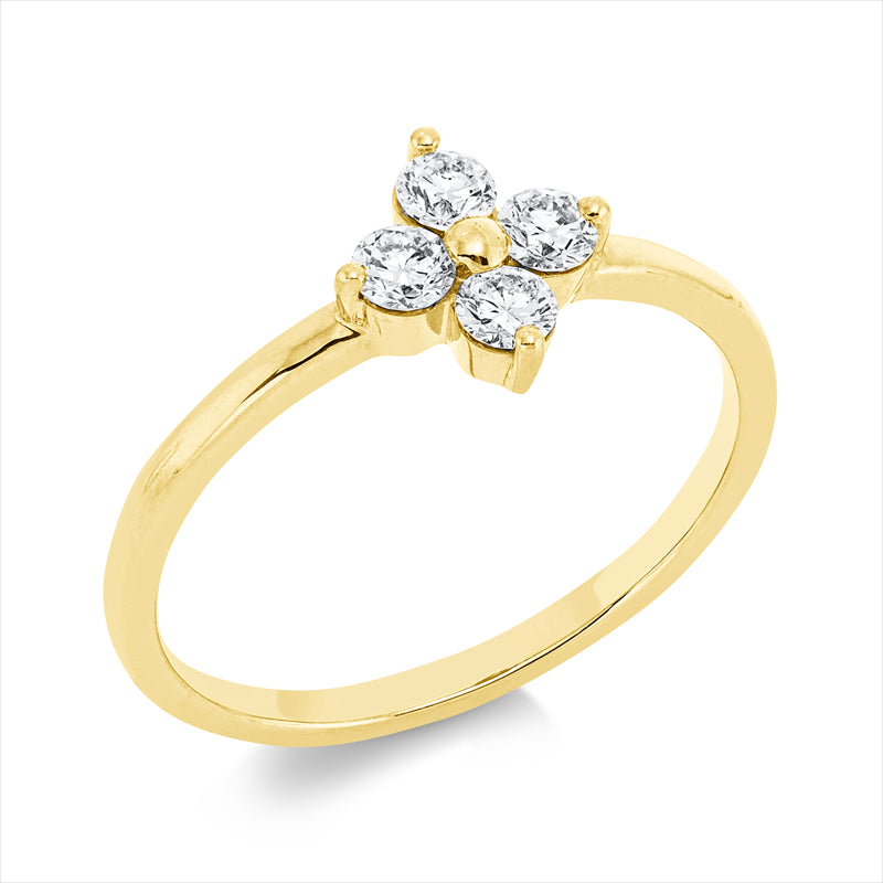 Ring    aus 750/-18 Karat Gelbgold mit 4 Diamanten 0