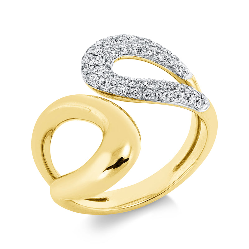 Ring    aus 585/-14 Karat Gelbgold mit 58 Diamanten 0