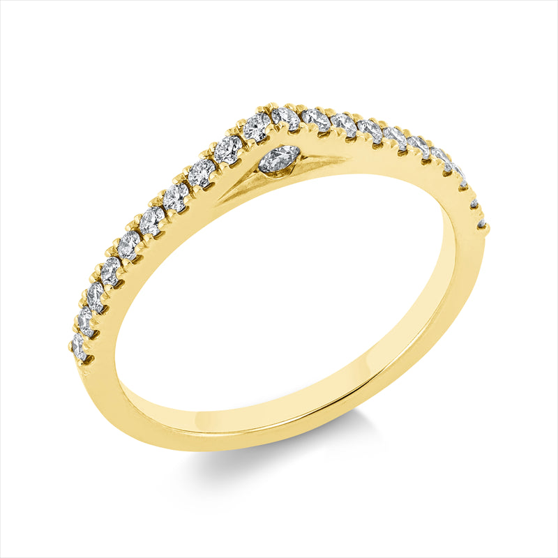 Ring    aus 585/-14 Karat Gelbgold mit 21 Diamanten 0