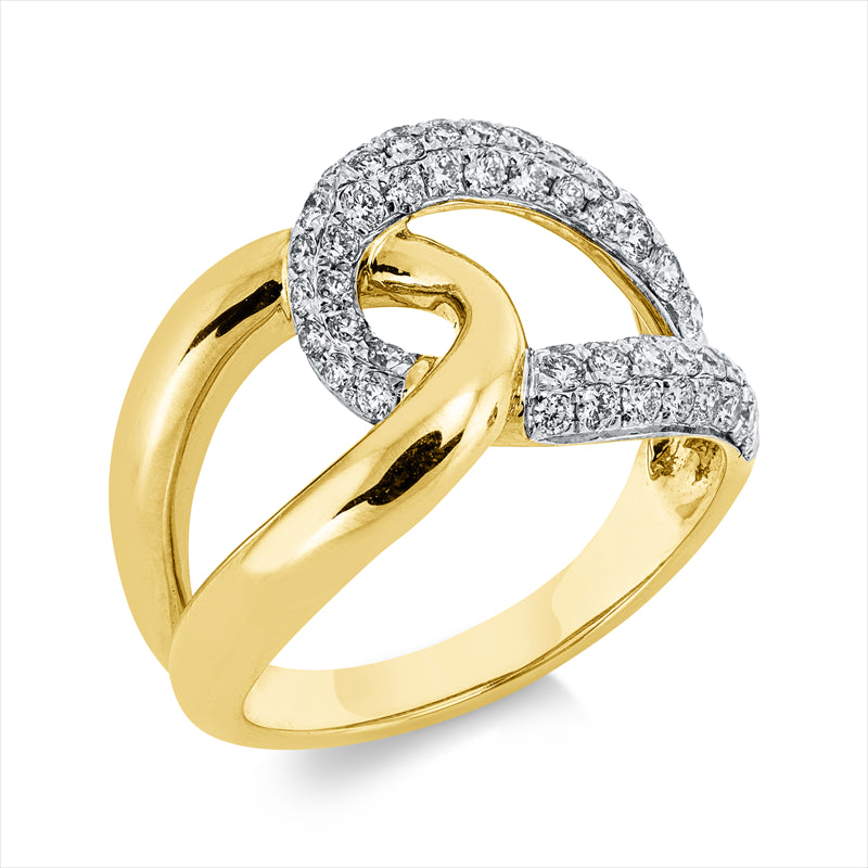 Ring    aus 585/-14 Karat Gelbgold mit 60 Diamanten 1