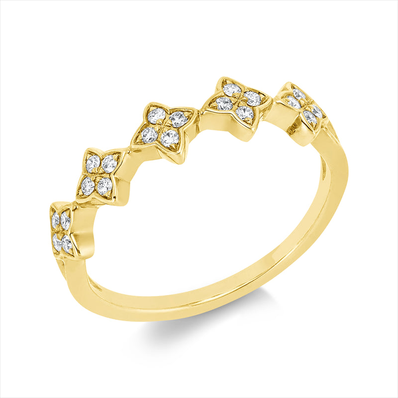 Ring    aus 585/-14 Karat Gelbgold mit 20 Diamanten 0