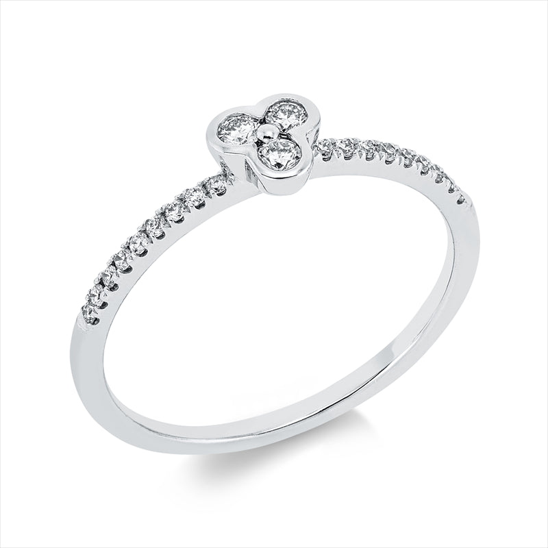Ring    aus 585/-14 Karat Weißgold mit 21 Diamanten 0
