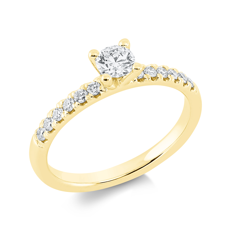 Ring    aus 750/-18 Karat Gelbgold mit 13 Diamanten 0