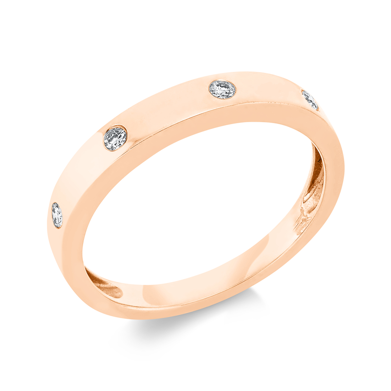 Ring    aus 750/-18 Karat Rotgold mit 4 Diamanten 0