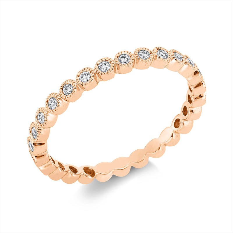 Ring    aus 750/-18 Karat Rotgold mit 19 Diamanten 0