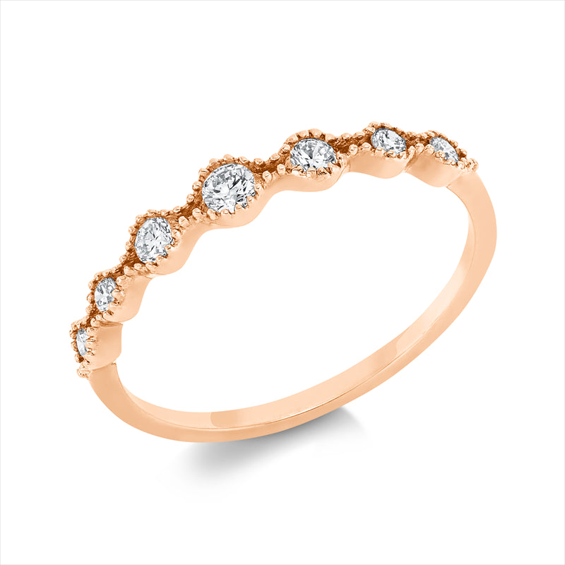 Ring    aus 750/-18 Karat Rotgold mit 7 Diamanten 0