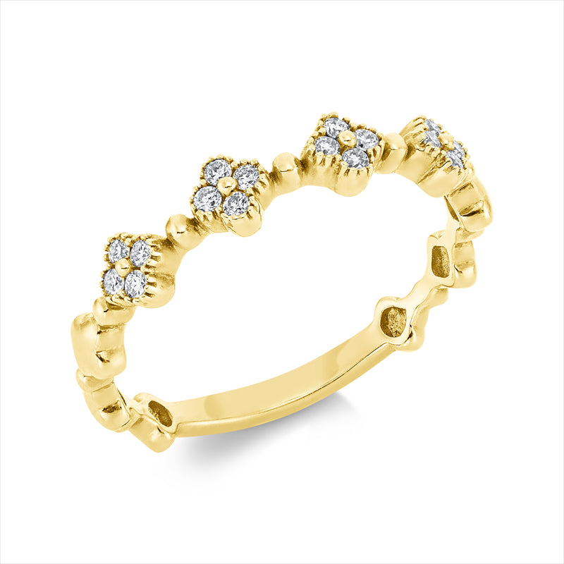 Ring    aus 750/-18 Karat Gelbgold mit 16 Diamanten 0